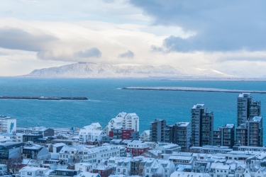 La vue sur Rekjavik depuis le sommet de l’église Hallgrímskirkja